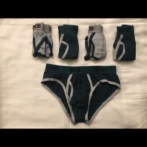 ASOS Brand Grey/Green Underwear - 5/pack - XS